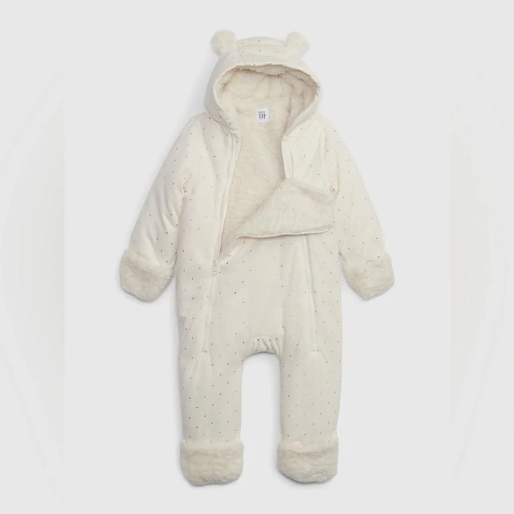 Baby Gap One-Piece Baby Sherpa Hooded size 6-12 months unisex baby cold weather